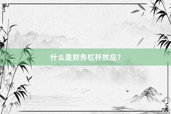 什么是财务杠杆效应？