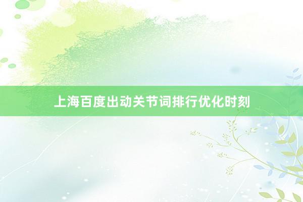上海百度出动关节词排行优化时刻