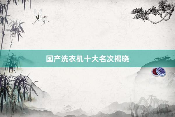 国产洗衣机十大名次揭晓