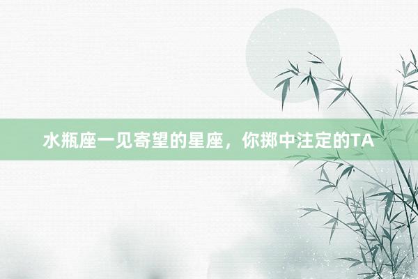 水瓶座一见寄望的星座，你掷中注定的TA